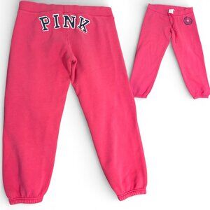 Victoria’s Secret PINK Y2K Logo Jogger Sweatpants Women’s L Mid-Rise Drawstring